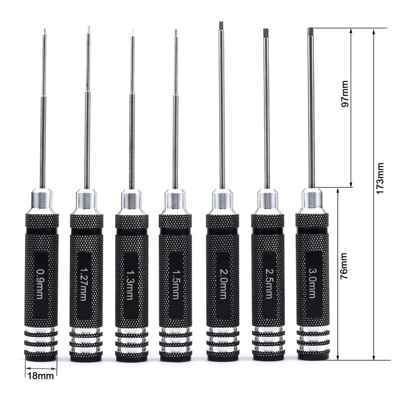 YoungRC RC Screwdriver Tools Kit 7pcs Hex Screw Driver Set for RC Models | 0.9mm 1.27mm 1.3mm 1.5mm 2.0mm 2.5mm 3.0mm - Image 2